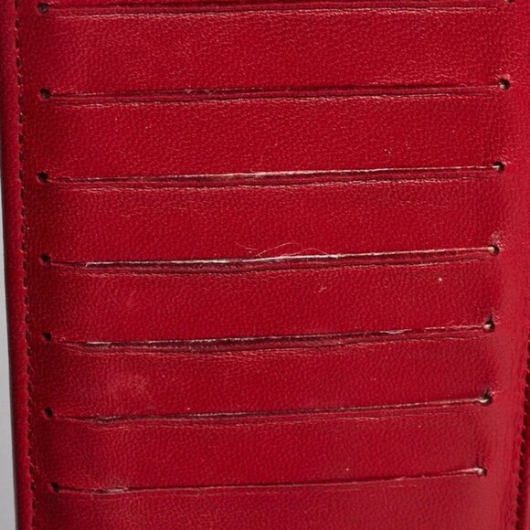 Chanel Red Camellia Embossed Lambskin Leather L Yen Wallet - Picture 9 of 9